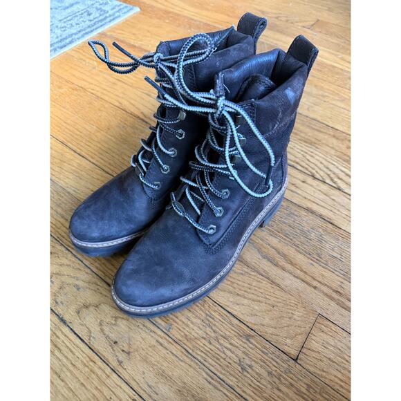 Timberland Courmayeur Valley 6-inch Waterproof Boots Womens 7.5 Brown Leather - Picture 3 of 5